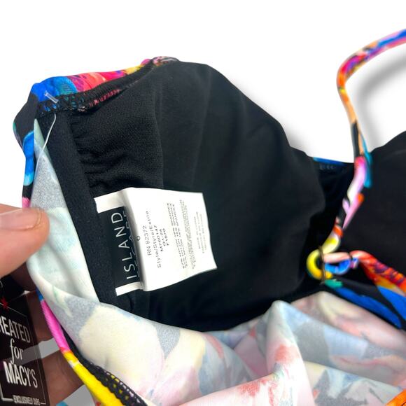 NEW Island Escape Bright Floral Tankini Top Size 6 Tropical Ruffle Swim Suit - Picture 10 of 11